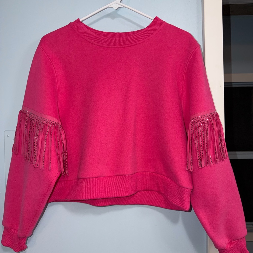 Pink Fringe Sweatshirt